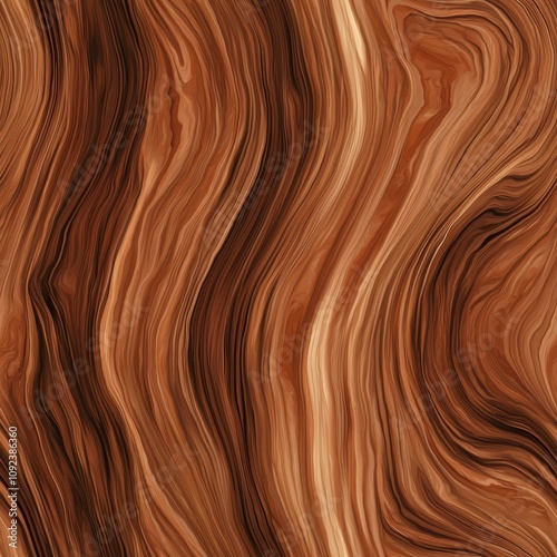 Seamless pattern of chestnut wood grain with rich brown tones and gentle swirls