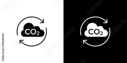 CO2 gas carbon dioxide icon Art design illustration