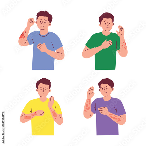 Man Scratching His Skin because Itchy Skin