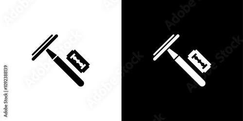 Hair removing razor icon Art design illustration
