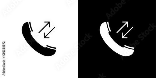 incoming outgoing calls icon Art design illustration