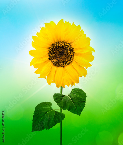 Sonnenblumen isoliert auf bunteem Hintergrund