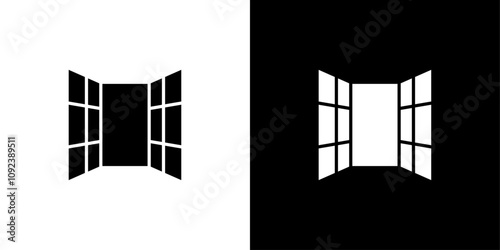 Open windows icon Art design illustration