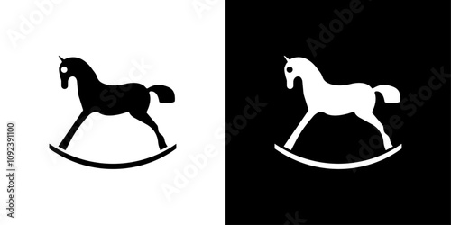 Toy horse rocking chair icon Art design illustration