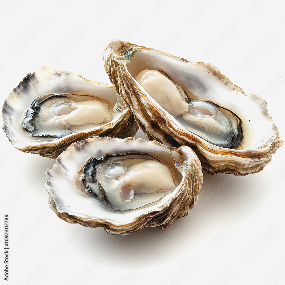 Fresh and Delicious Oysters Displayed on a Light Background with Open Shells Exposing Juicy and Tasty Seafood Delicacies Ready for Gourmet Cuisines and Culinary Enjoyment Fresh and Delicious Oysters Displayed on a Light Background with Open Shells Exposing Juicy and Tasty Seafood Delicacies Ready for Gourmet Cuisines and Culinary Enjoyment