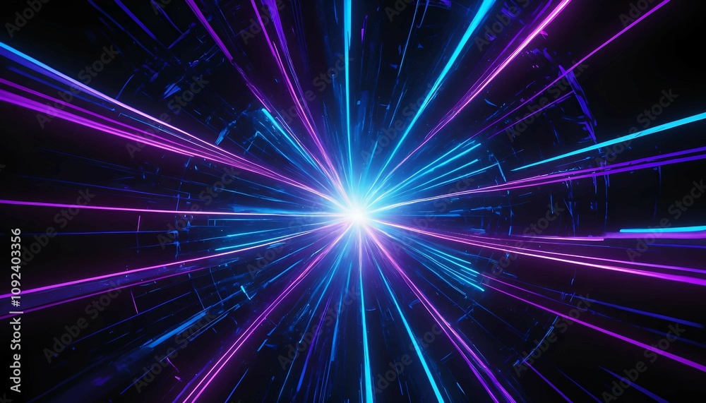 Obraz premium Abstract Light Trails with Neon Colors