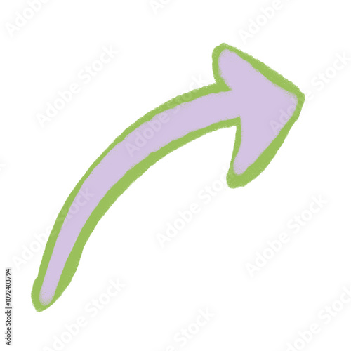 hand drawn colorful crayon doodles, arrow doodle