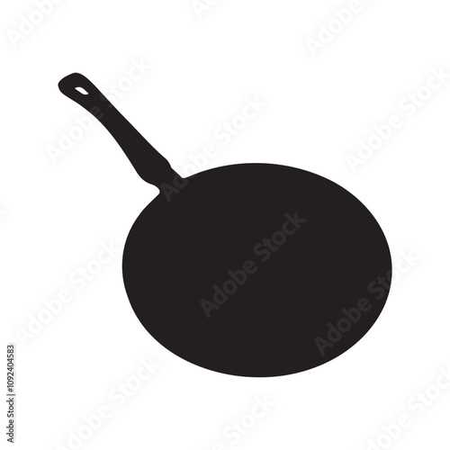 Pancake Pan Silhouette Vector Illustration