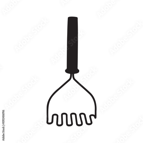 Stainless Steel Wire Potato Masher Silhouette Vector Illustration