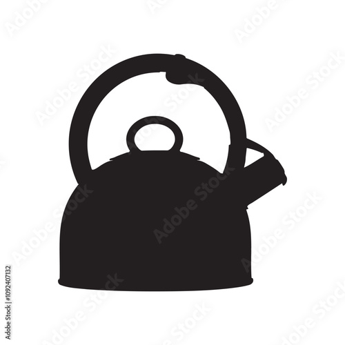 Tea Kettle Silhouette Vector Illustration