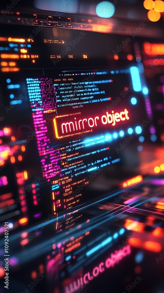 Obraz premium Luminous data stream composed of code