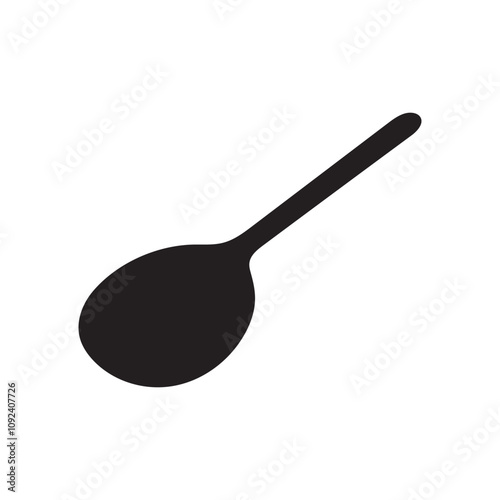 Wooden Coffee Spoon Silhouette Vector Illustration