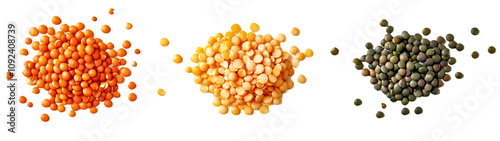 Set for different legumes on white background