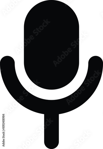 WhatsApp Microphone Icon, Vector Icon of Voice Message Microphone, WhatsApp Audio Recording Icon, Speech and Communication Symbol, Voice Message Feature.