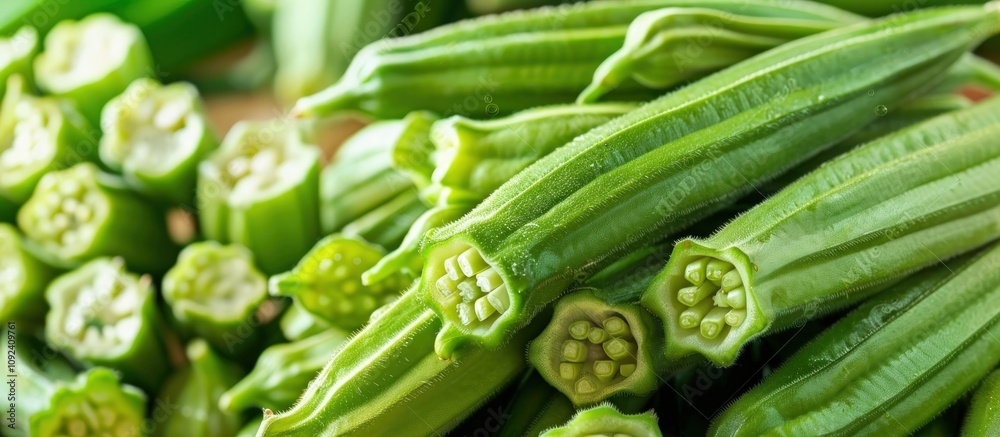 Fototapeta premium Fresh Green Okra
