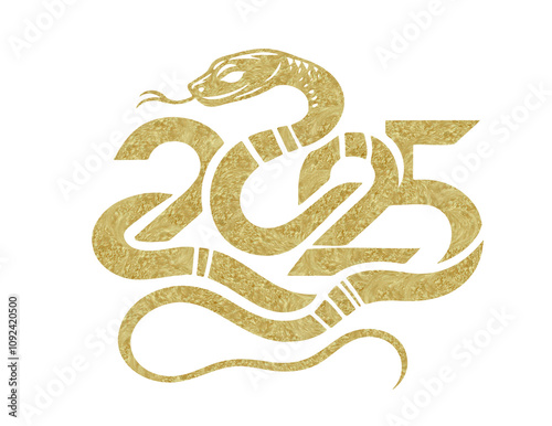 Chinese New Year Zodiac Sign year of the Snake Chinese calligraphy vector flat style illustration