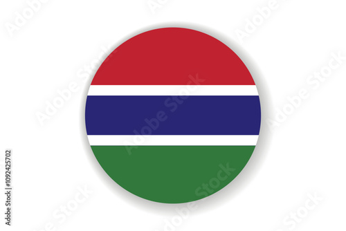 Free Download Flag of Gambia. Gambian national symbol in official colors. Template icon. Abstract vector background. Round glass light ball, 3D big bubble, sphere. - GFXLoad