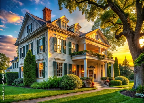 Preserving colonial style: American homes embrace tradition with Revival architecture.