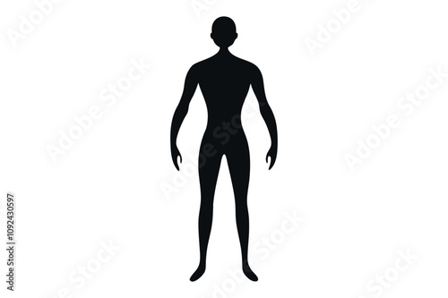 Human body silhouette vector illustration with white background