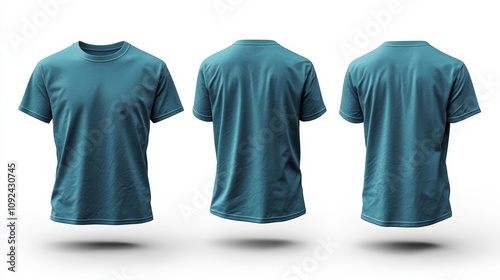 Teal T-Shirt Mockup 3D Render. Generative AI
