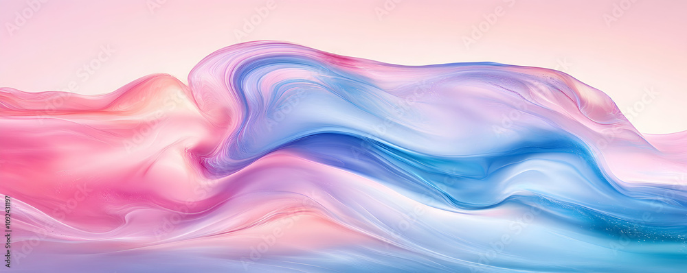 Fototapeta premium Abstract Colorful Waves Flowing Seamlessly, Creating a Dreamlike Pastel Background