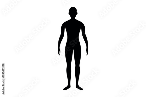 Human body silhouette vector illustration with white background
