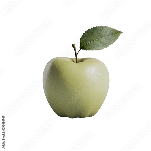 green apple isolated on transparent background