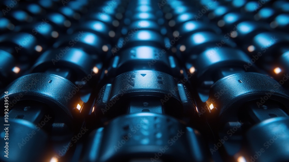 Close-up of interconnected mechanical components. Close-up of interconnected mechanical components.