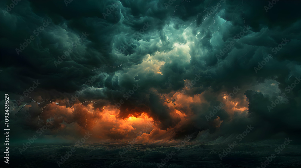 Apocalyptic Storm Illustration: Dark Clouds and Lightning Apocalyptic Storm Illustration: Dark Clouds and Lightning