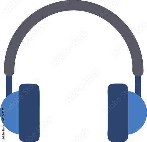 Colorful Headset with Microphone Illustration, Vibrant illustration of a modern over-ear headset with a microphone, ideal for communication, gaming, or online meetings.  
