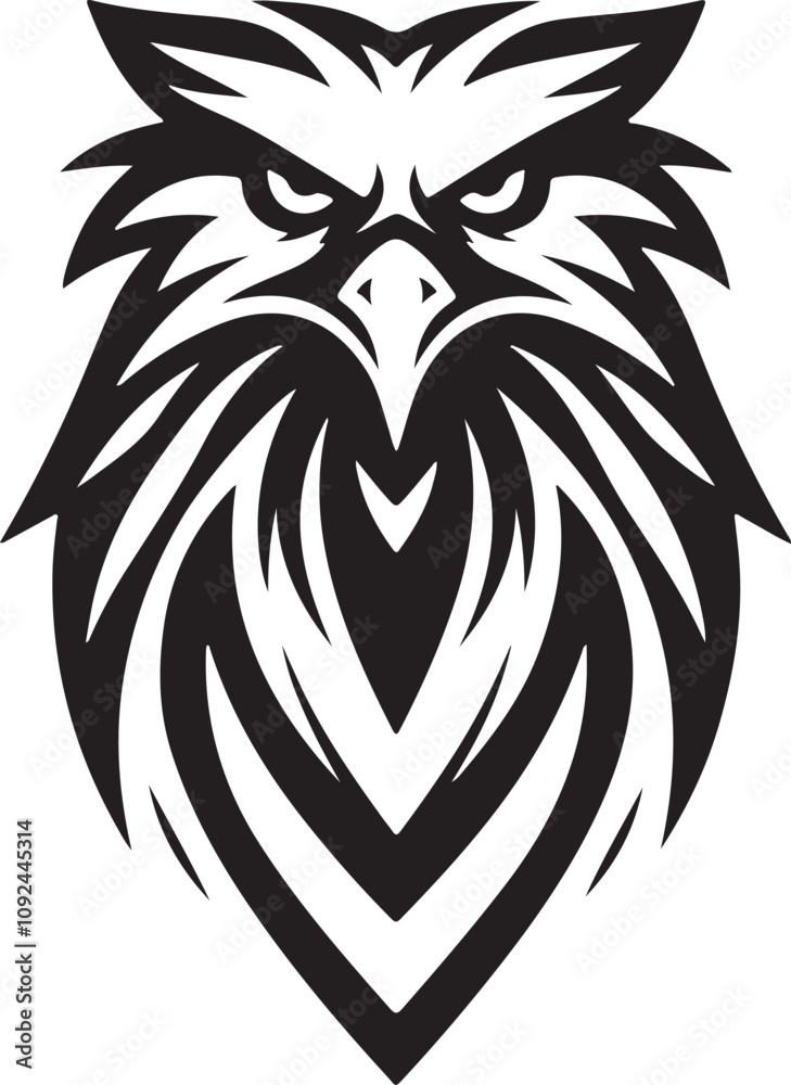 Fototapeta premium A black Eagle silhouette design icon logo illustration isolated on white background