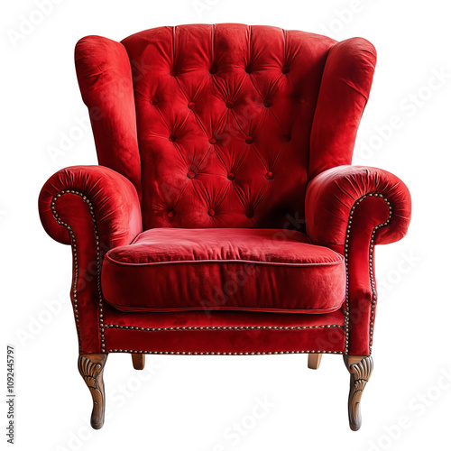 
red velor chair .png object on a transparent background