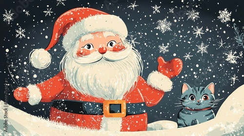 Christmas Santa Laptopn and iPad wallpaper photo