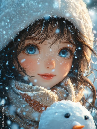 portrait of a girl in winter clothes
christmas