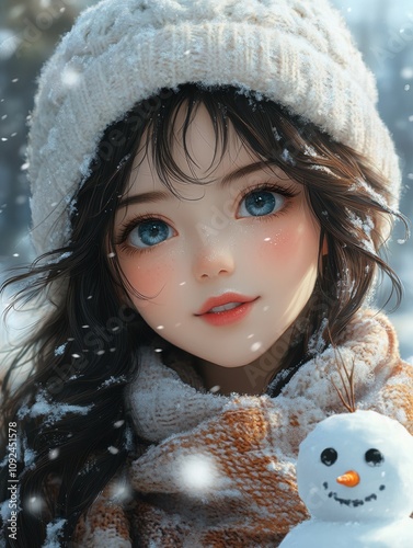 portrait of a girl in winter clothes
christmas