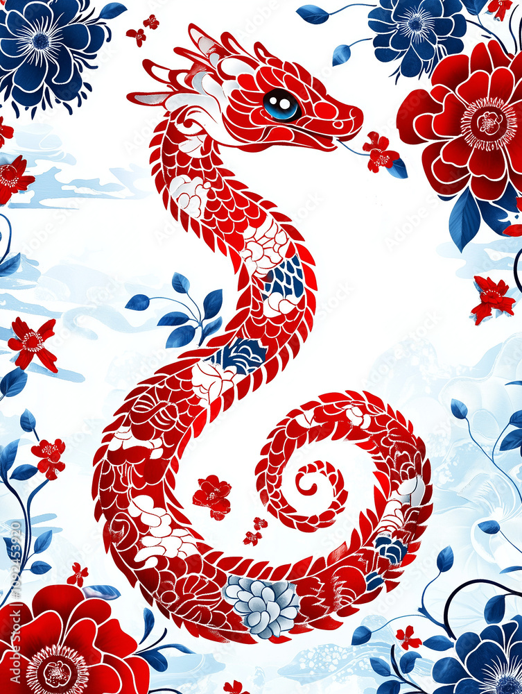 Obraz premium Happy Chinese New Year of Snake