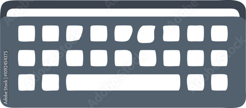 Compact Music Keyboard Synthesizer Illustration, Illustration of a compact music keyboard synthesizer in gray tones, ideal for music production, technology, and creative visuals.  
