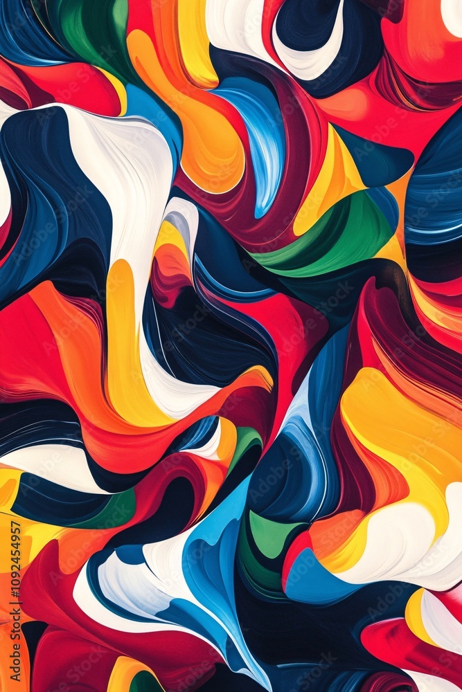 Obraz premium Colorful abstract painting swirling with vivid colors