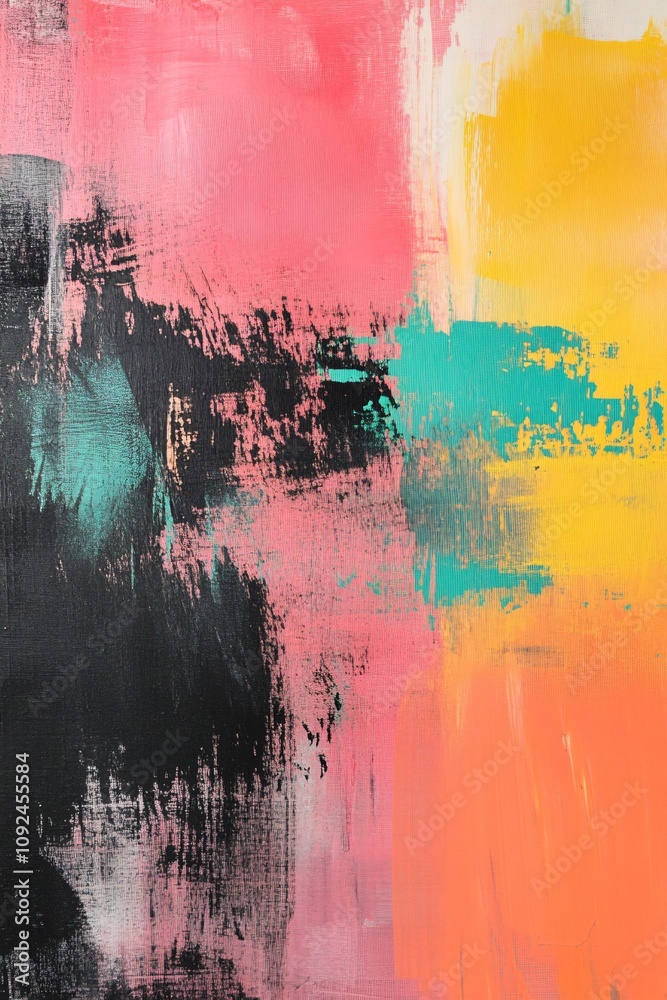 Fototapeta premium Abstract painting background showing colorful brushstrokes and textures