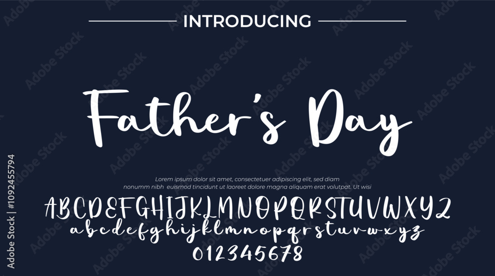 Obraz premium Father's Day Font Stylish brush painted an uppercase vector letters, alphabet, typeface