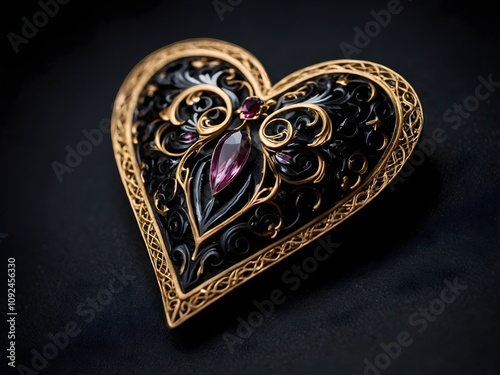 elegant and adorbale heart picture black background photo