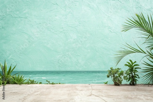 Soft mint green background with subtle texture and slight cool undertones, color palette, refreshing photo