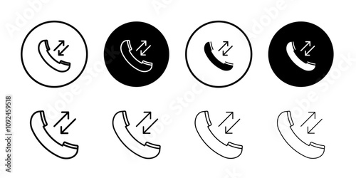 incoming outgoing calls icon Art design illustration