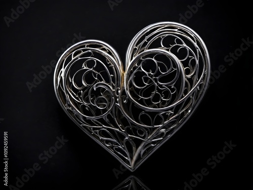 elegant and adorbale heart picture black background photo