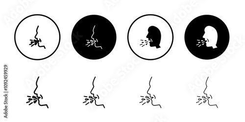 man coughs icon Art design illustration