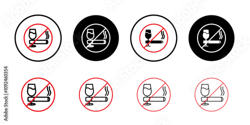 No alcohol and cigarettes icon Art design illustration