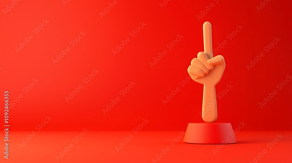 Hand Gesture Symbolizing One in Minimalist Setting Hand Gesture Symbolizing One in Minimalist Setting
