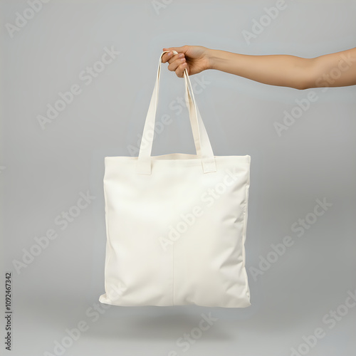hand holding tote bag