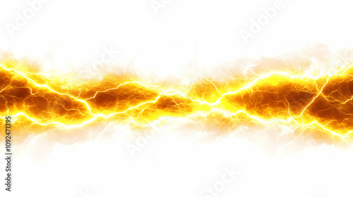 Abstract Golden Lightning Energy Stream Background Illustration