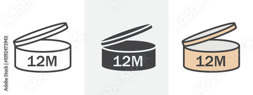 12m Icon Outline sign symbol set